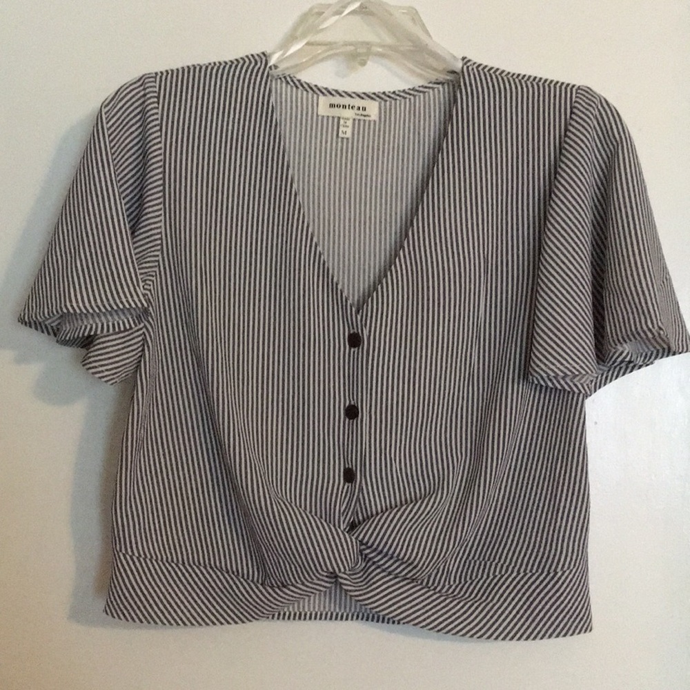 Striped Crop Top Blouse